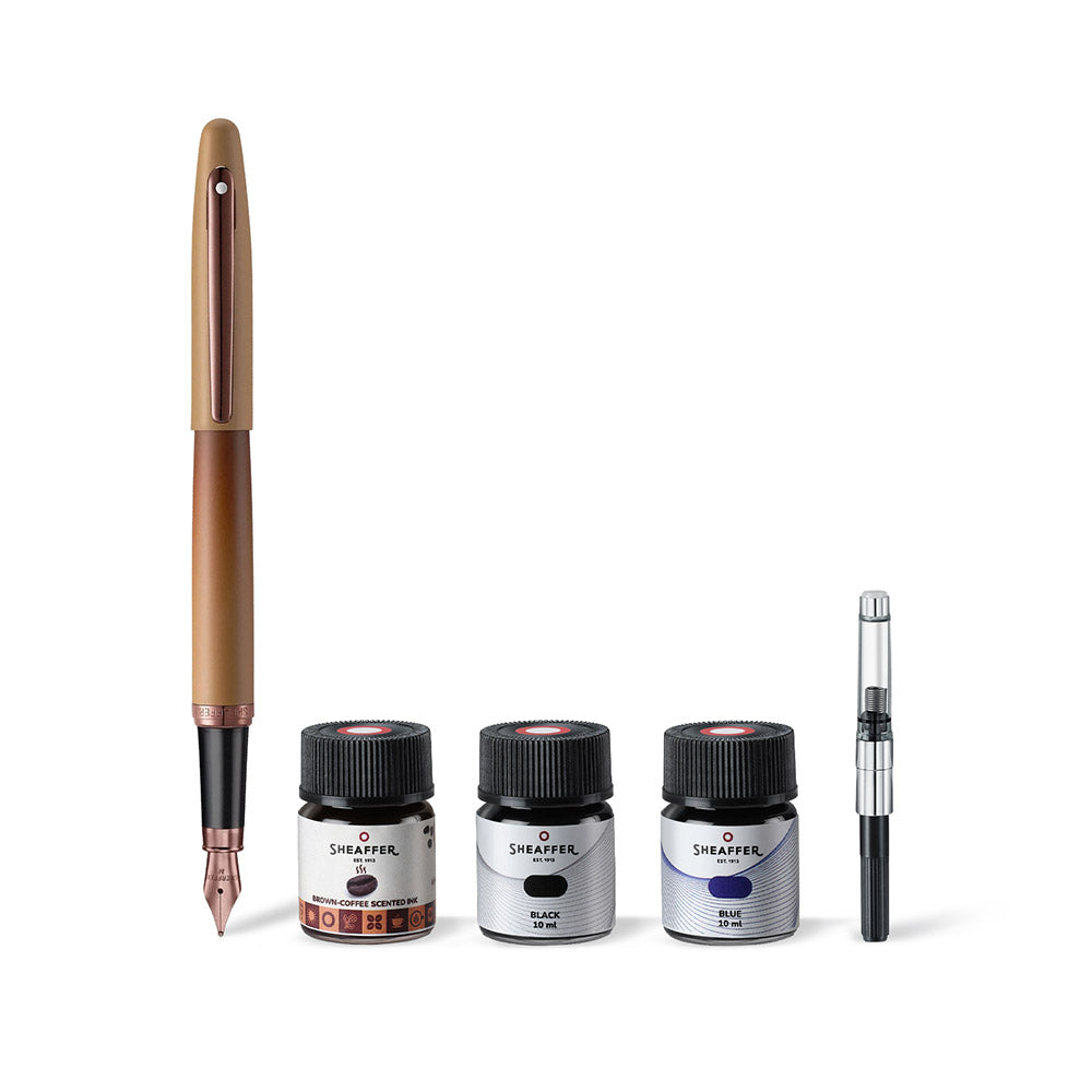 Sheaffer VFM G9428 Fountain Pen and Ink Bottle Gift Set Coffee Edition
