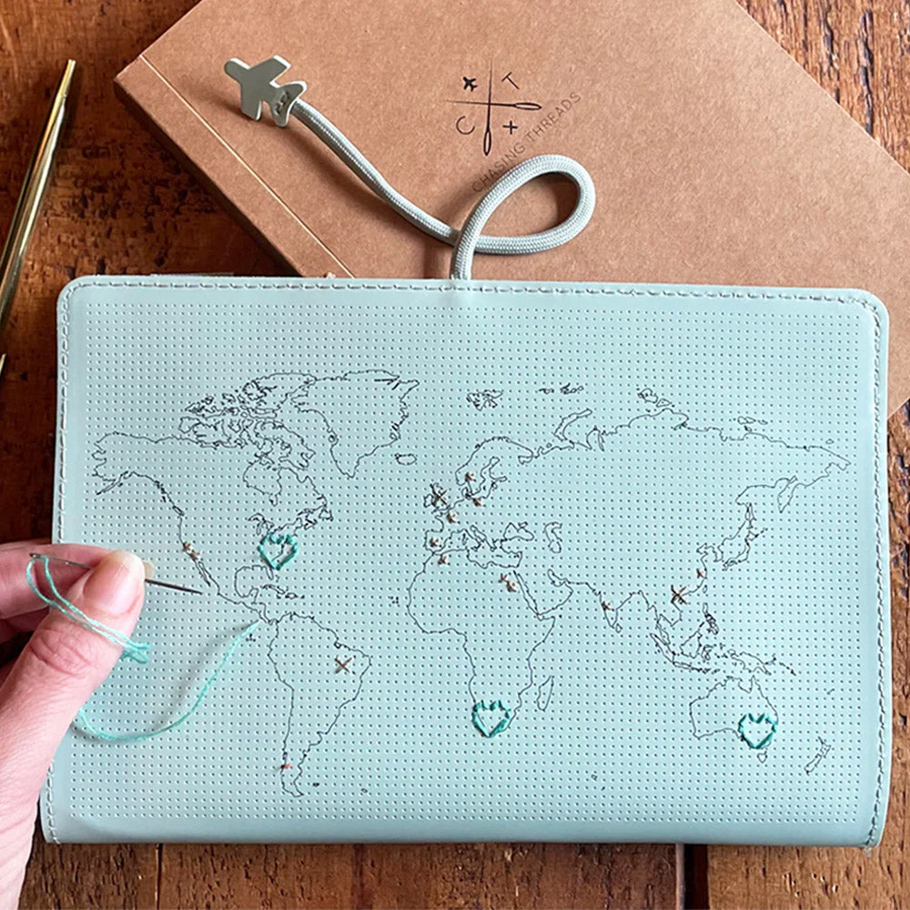 Chasing Threads Stitch World Travel Notebook Mint