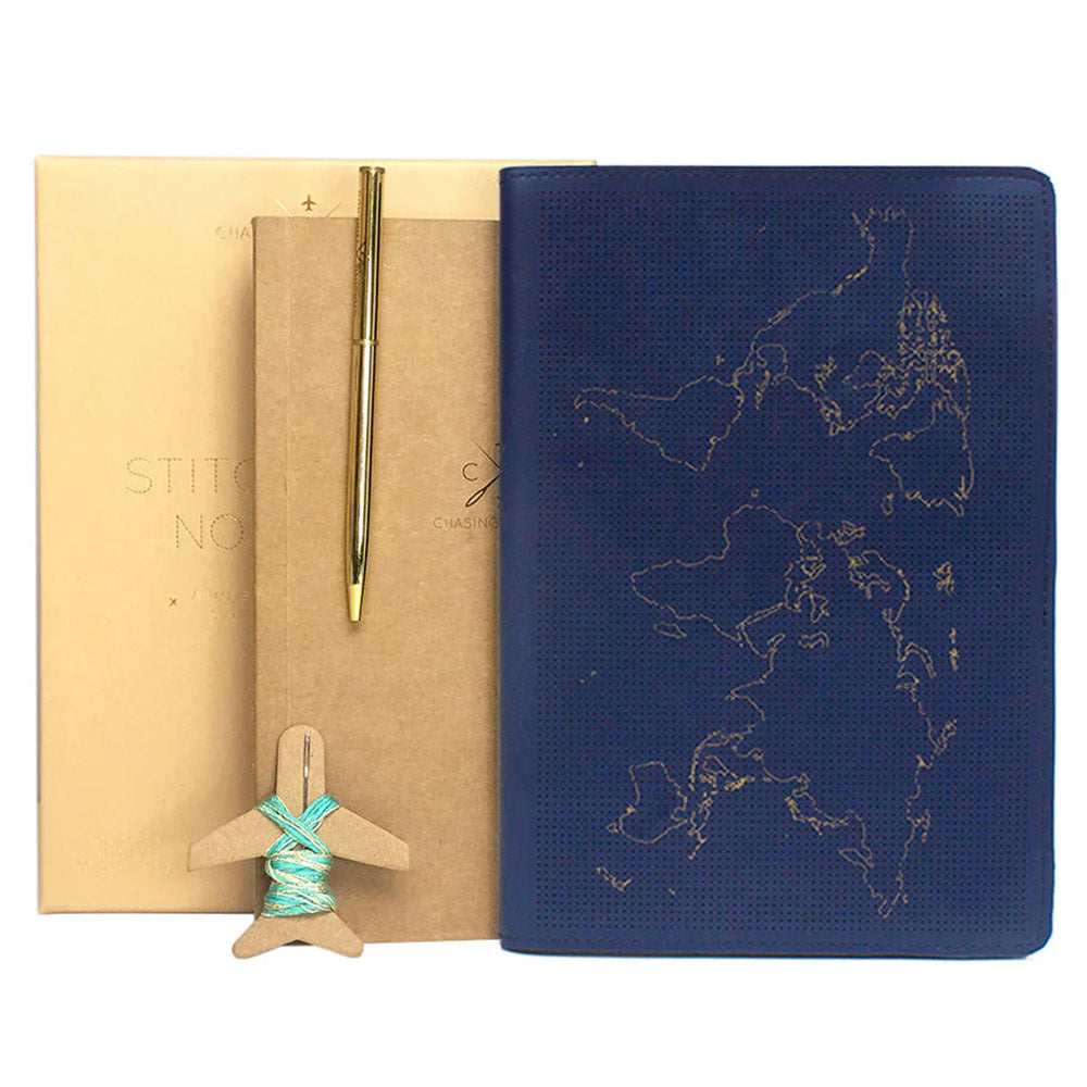 Chasing Threads Stitch World Travel Notebook Navy