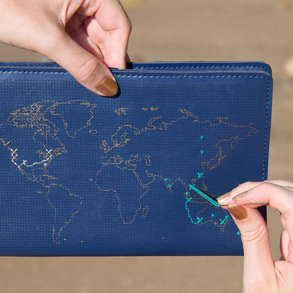 Chasing Threads Stitch World Travel Notebook Navy