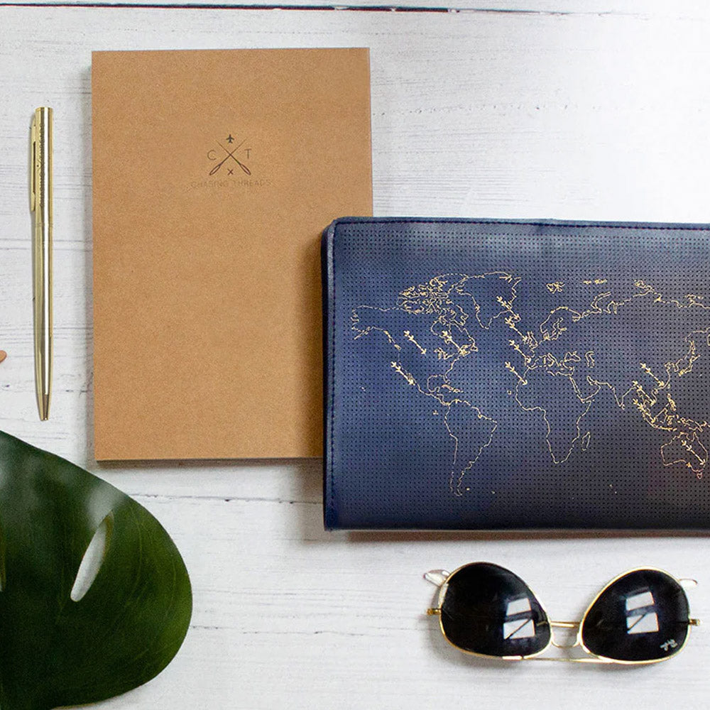 Chasing Threads Stitch World Travel Notebook Navy