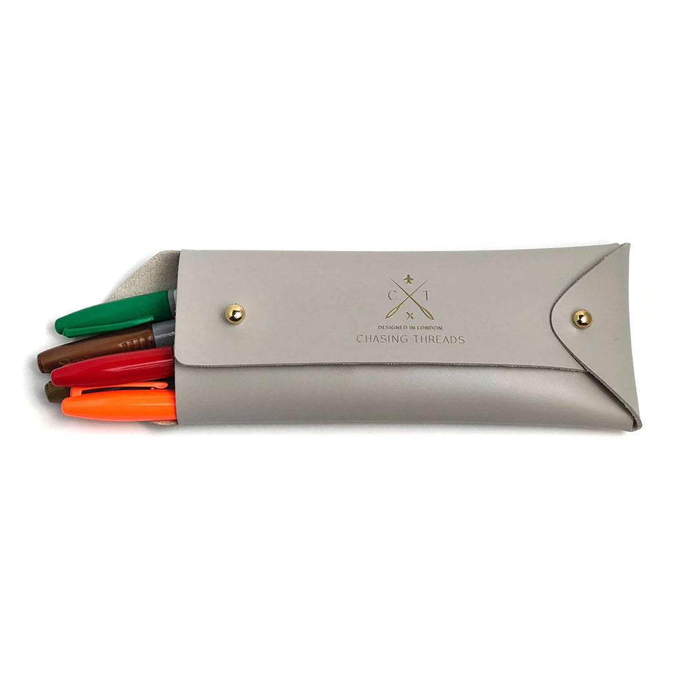 Chasing Threads Stitch Pencil Case Grey