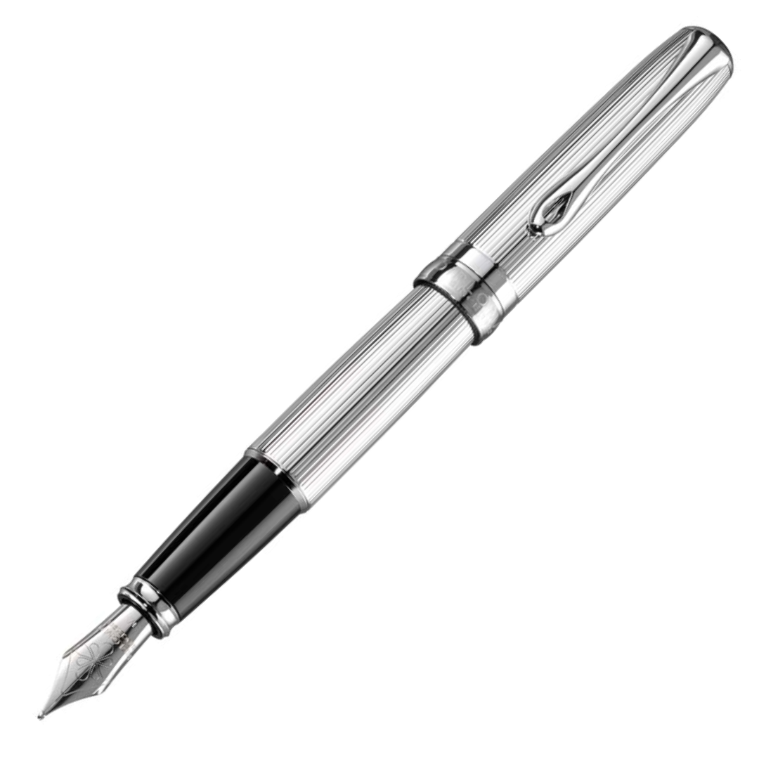 Diplomat Excellence A2 Fountain Pen Guilloche Chrome