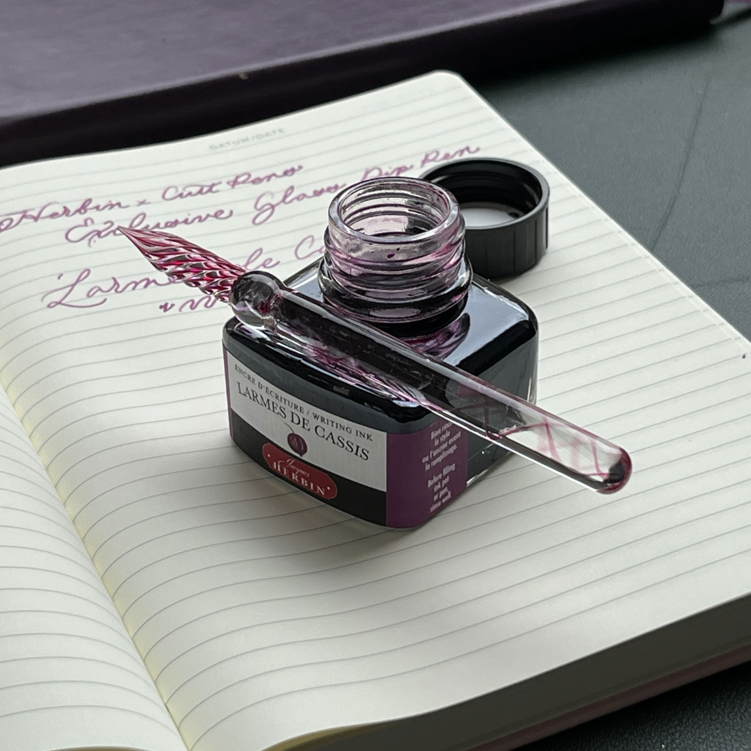 Cult Pens x Jacques Herbin Glass Dip Pen Larme De Cassis