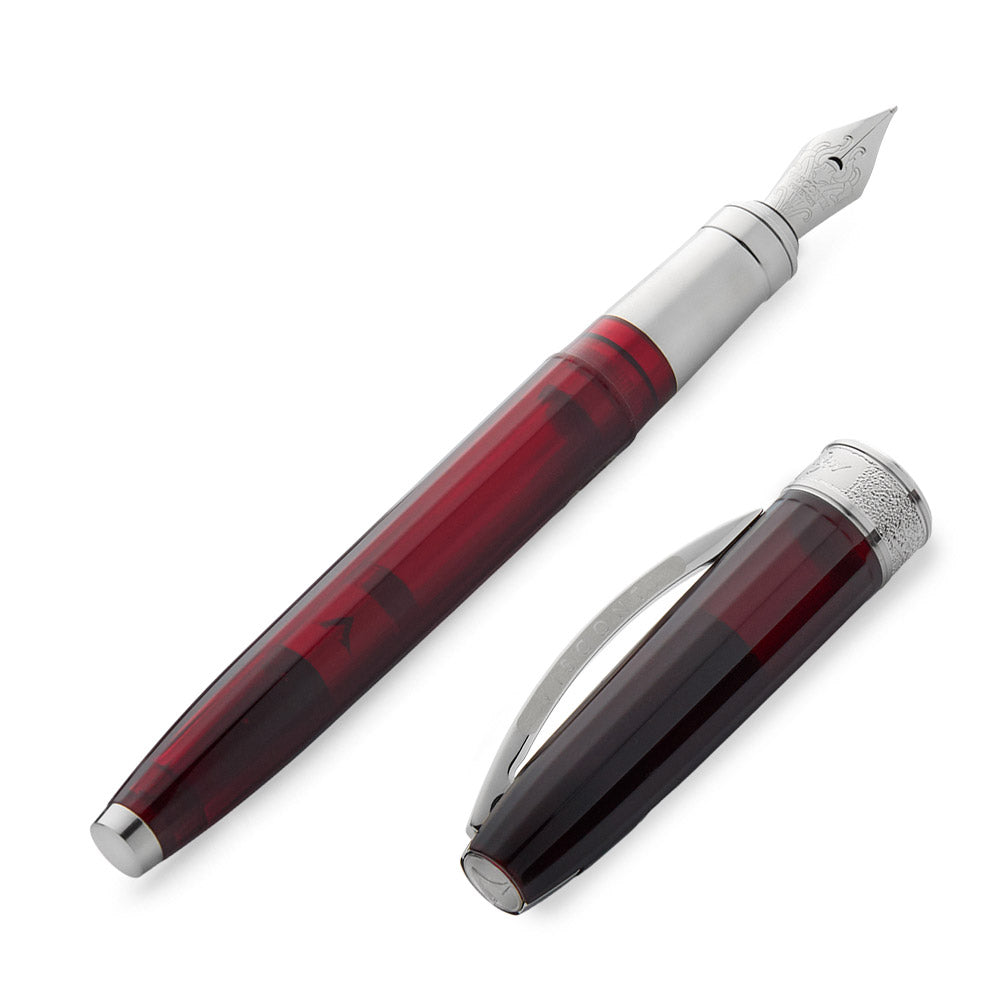 Visconti Michelangelo Fountain Pen Translucent Red