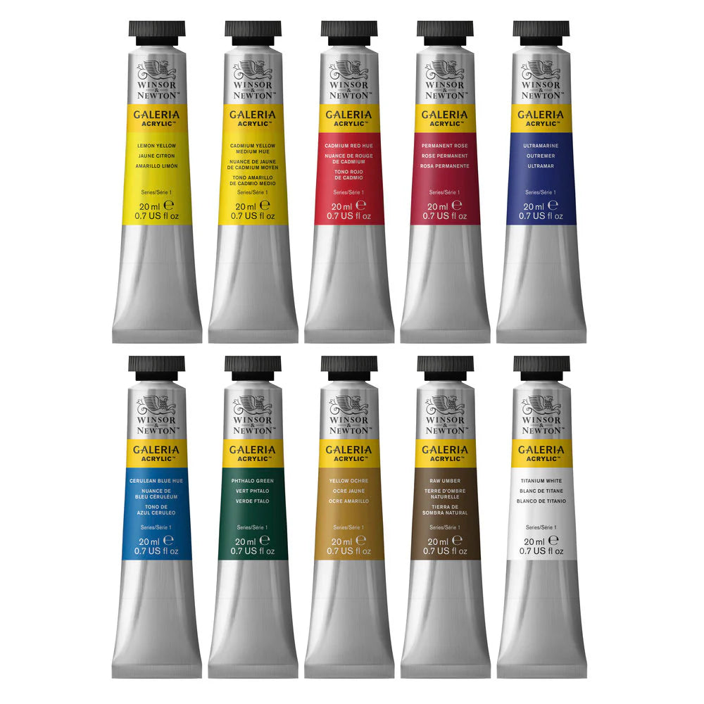 Winsor & Newton Galeria Acrylic Colour 10x 20ml Tube Set