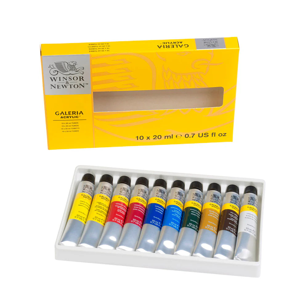 Winsor & Newton Galeria Acrylic Colour 10x 20ml Tube Set