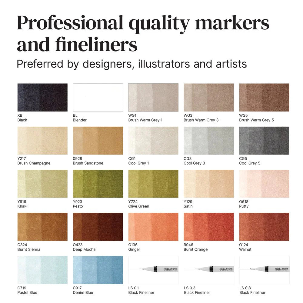 Winsor & Newton Promarker Graphic Art Wallet Interiors
