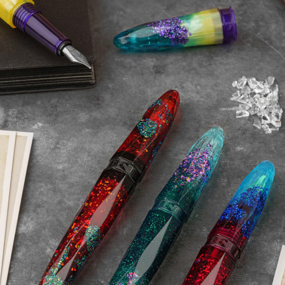 Benu Briolette Fountain Pen Ruby Forest