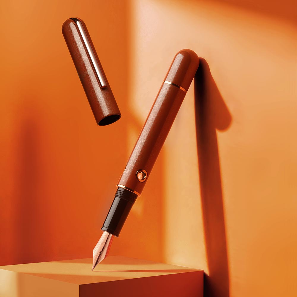 Nahvalur 365 Anniversary Roiro Urushi Lacquer Piston Filling Fountain Pen Copper