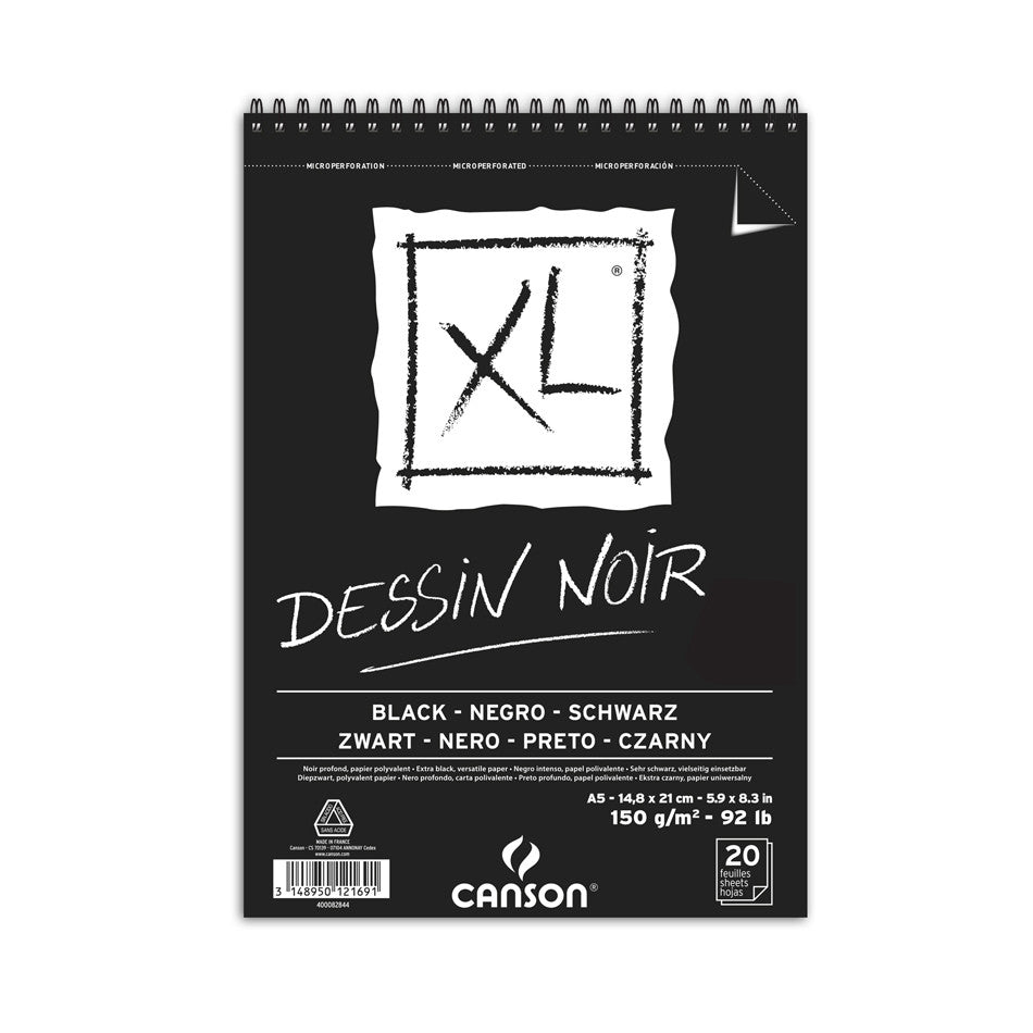 Canson XL Black Paper Spiral Pad A5 by Canson at Cult Pens