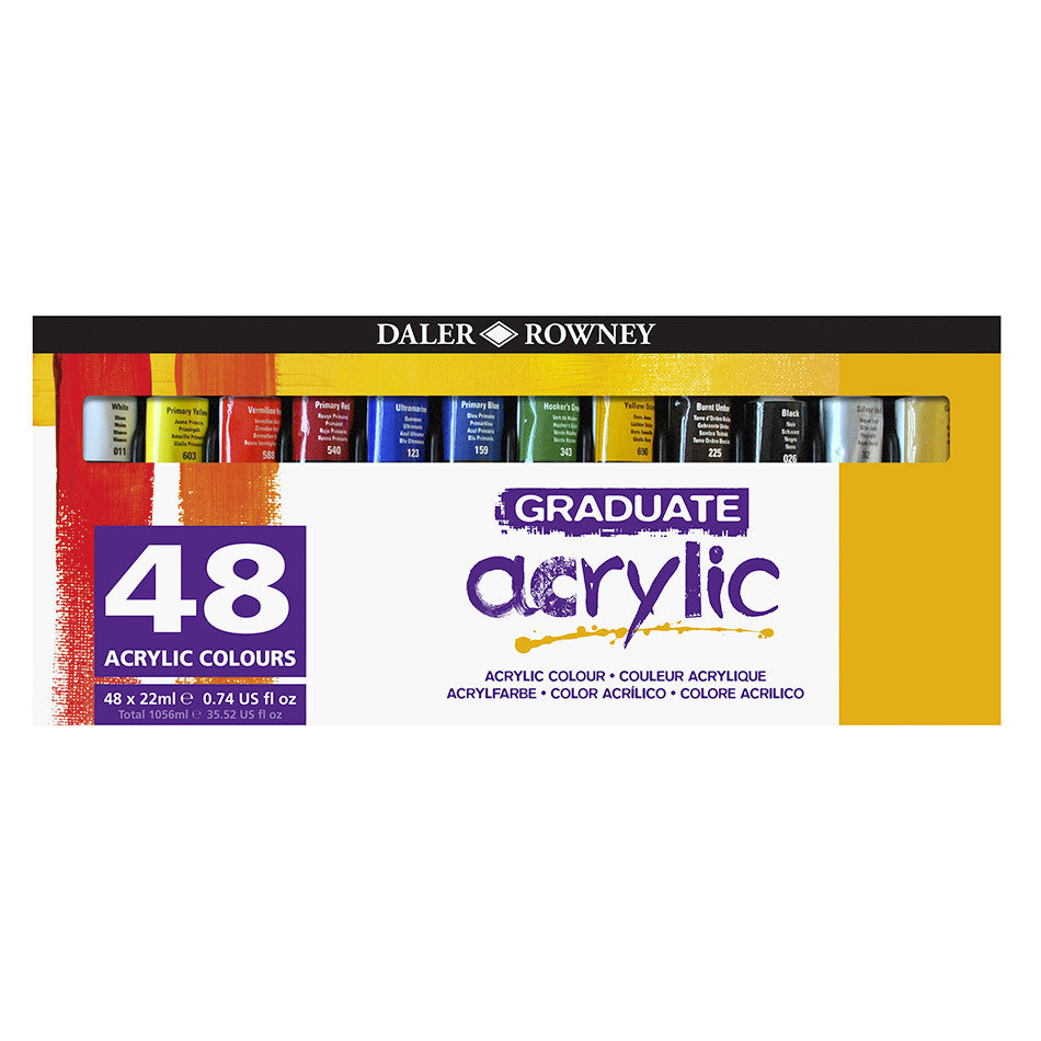 Daler-Rowney Graduate Acrylic Paint 22ml Set of 48 by Daler-Rowney at Cult Pens