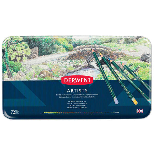 Derwent Artists Coloured Pencils Tin of 72 by Derwent at Cult Pens