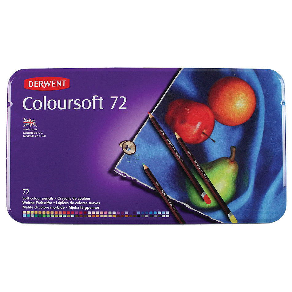 Derwent Coloursoft Coloured Pencil Tin of 72 by Derwent at Cult Pens