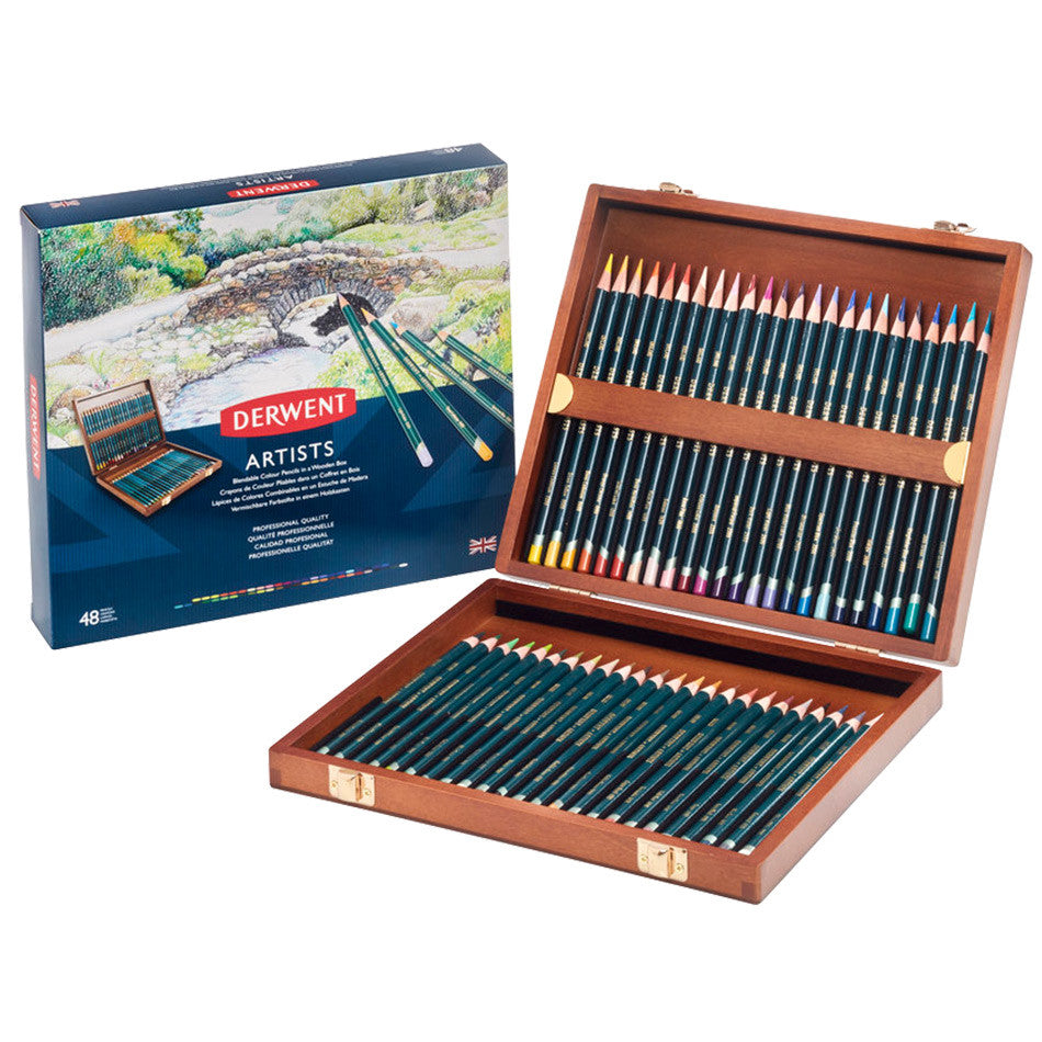 Derwent Artists Pencil Wooden Box of 48 by Derwent at Cult Pens