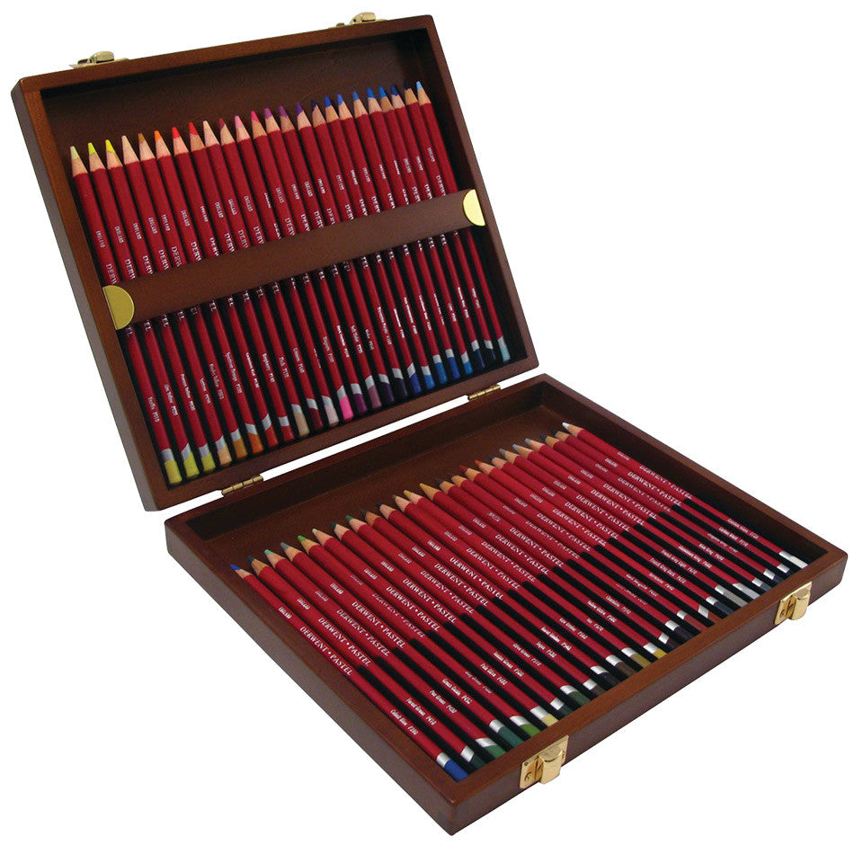Derwent Pastel Pencil Wooden Box of 48 by Derwent at Cult Pens