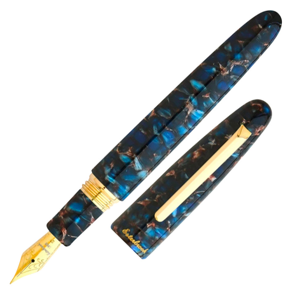 Esterbrook Estie Oversize Fountain Pen Nouveau Bleu with Gold Trim Custom Gena Nib by Esterbrook at Cult Pens