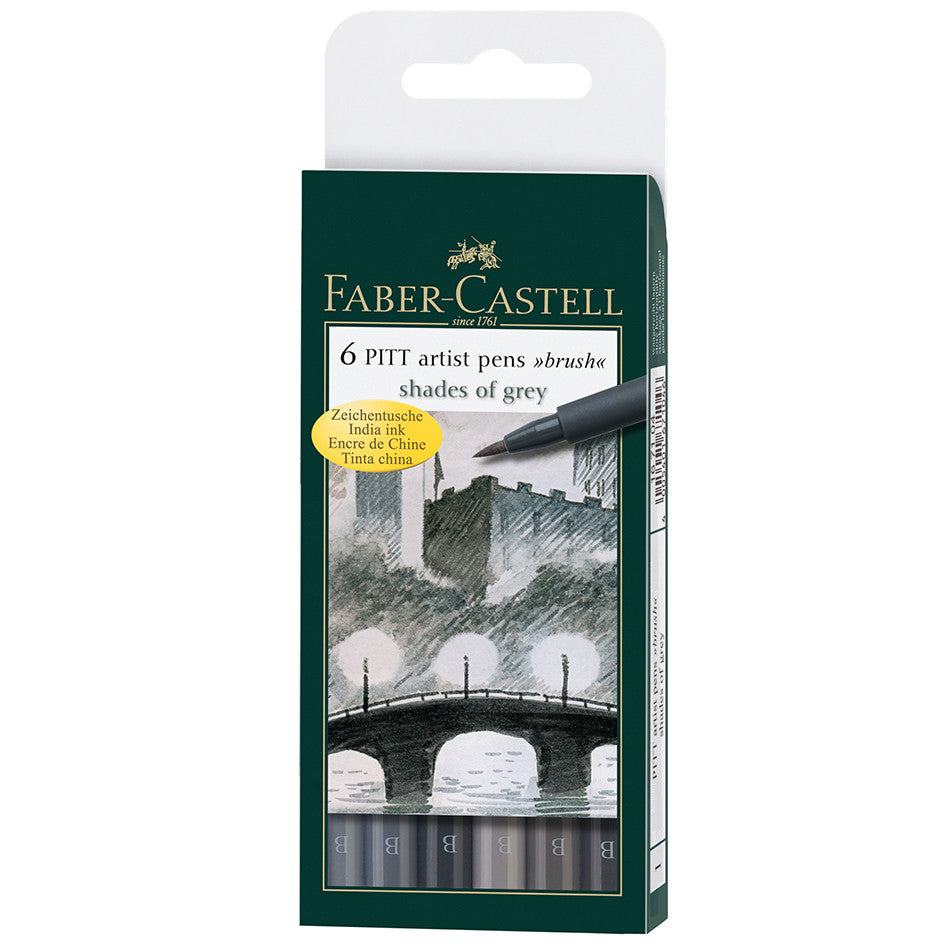 Faber-Castell Pitt Artist Brush Pen Set of 6 by Faber-Castell at Cult Pens