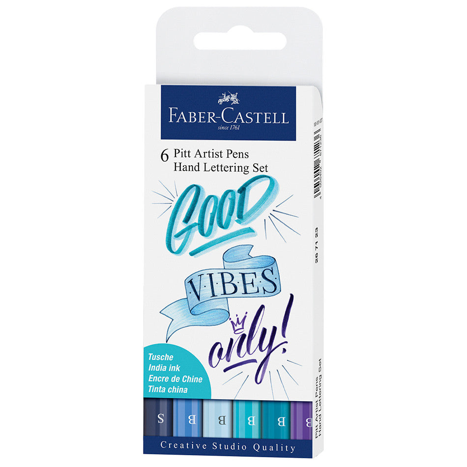 Faber-Castell Pitt Artist Pen Hand Lettering Set of 6 by Faber-Castell at Cult Pens