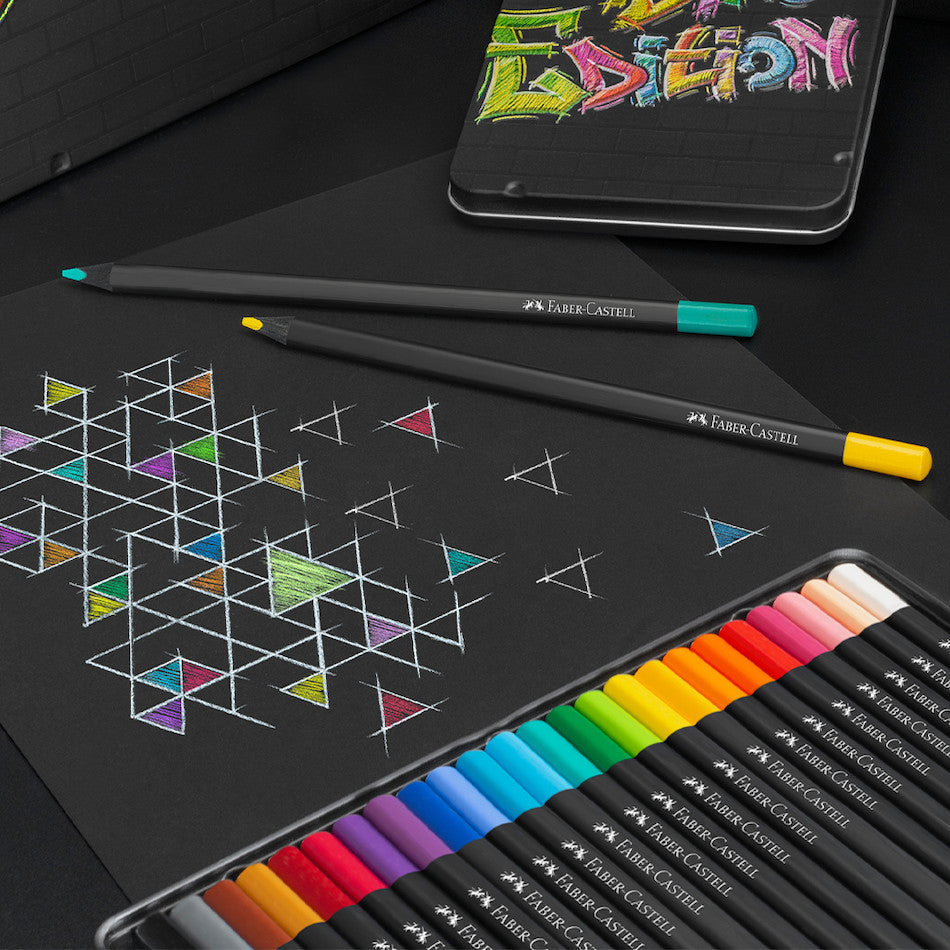 Faber-Castell Colour Pencils Black Edition Tin of 12 by Faber-Castell at Cult Pens