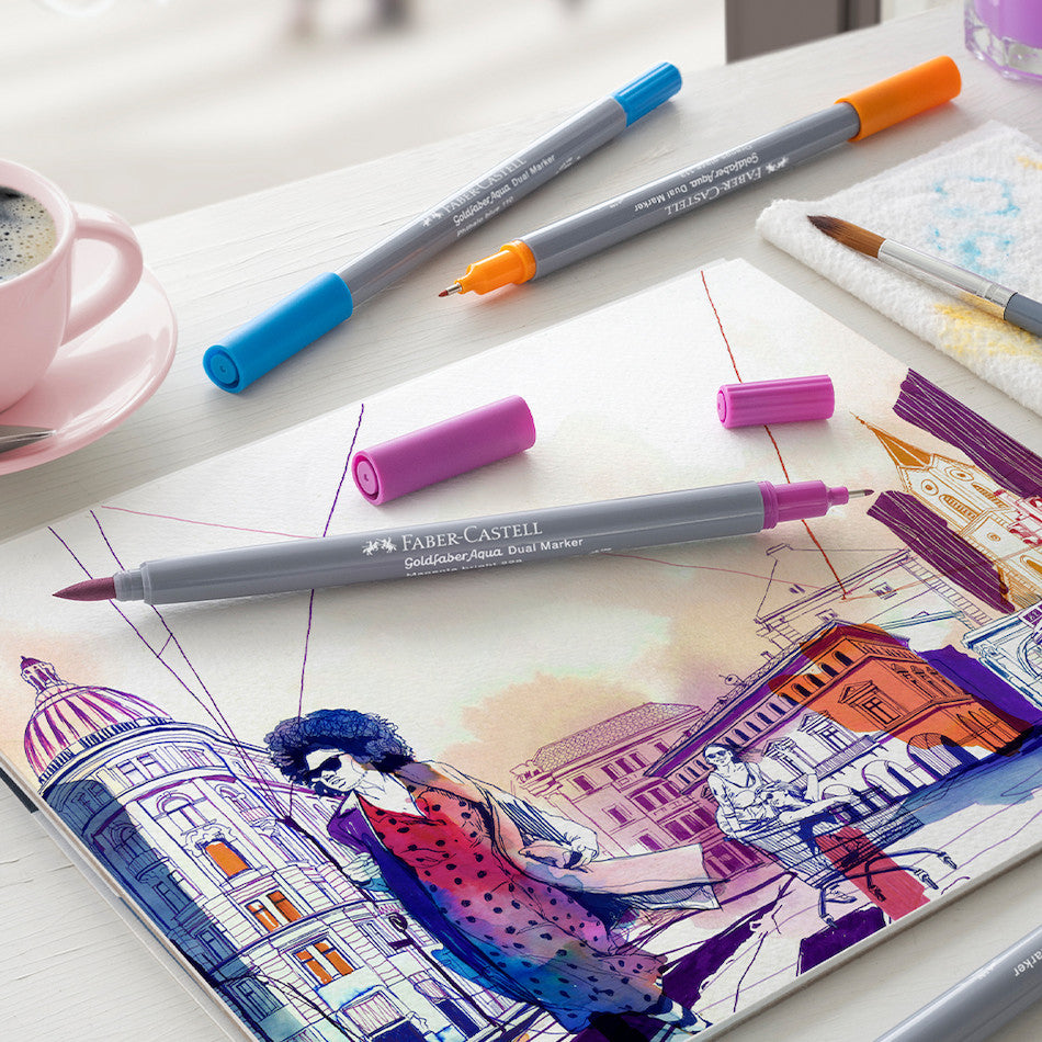 Faber-Castell Goldfaber Aqua Dual Marker Cardboard Wallet of 6 by Faber-Castell at Cult Pens