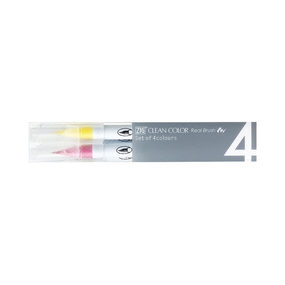 Kuretake Clean Color Real Brush Set of 4 Pop by Kuretake at Cult Pens