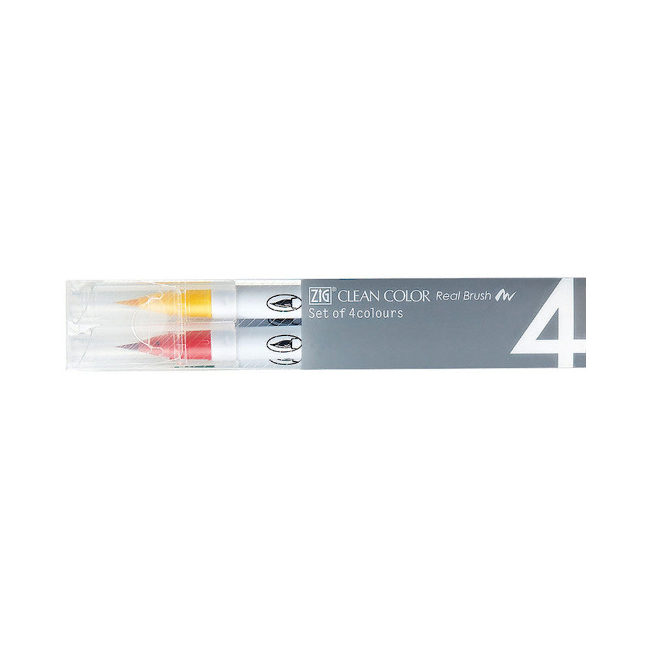 Kuretake Clean Color Real Brush Set of 4 Pure by Kuretake at Cult Pens