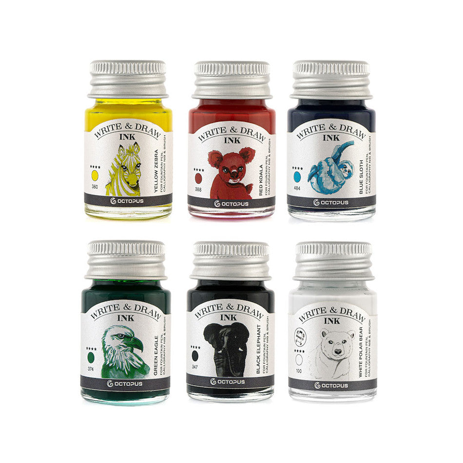 Octopus Write and Draw Ink Set of 6 Basic Bright by Octopus Fluids at Cult Pens