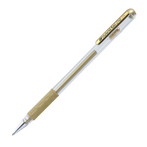 Pentel Hybrid Gel Grip Metallic Rollerball Pen K118M by Pentel at Cult Pens