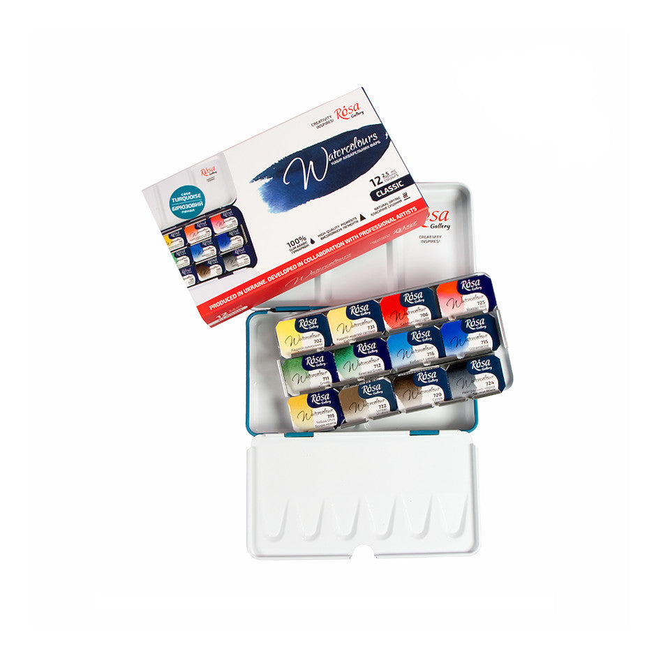 Rosa Watercolour Full Pan Classic Set of 12 by Rosa at Cult Pens