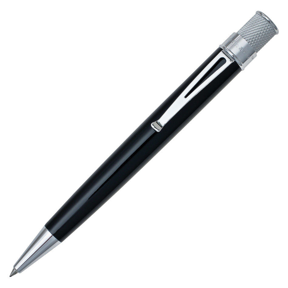 Retro 51 Tornado Classic Rollerball Pen Chrome Trim Black by Retro 51 at Cult Pens