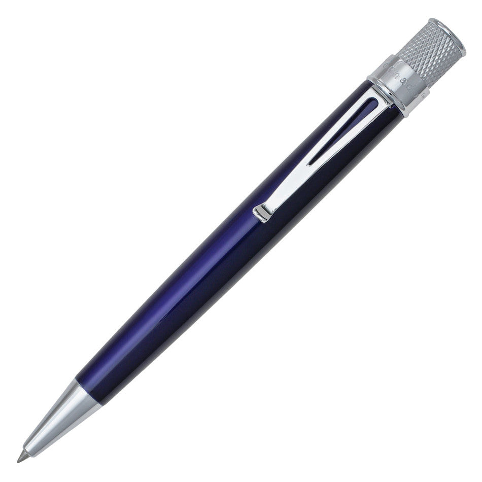Retro 51 Tornado Classic Rollerball Pen Chrome Trim True Blue by Retro 51 at Cult Pens