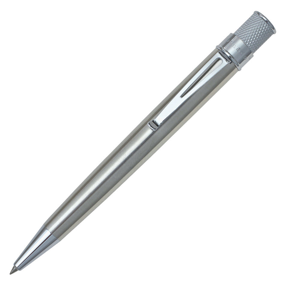 Retro 51 Tornado Classic Rollerball Pen Chrome Trim Stainless by Retro 51 at Cult Pens
