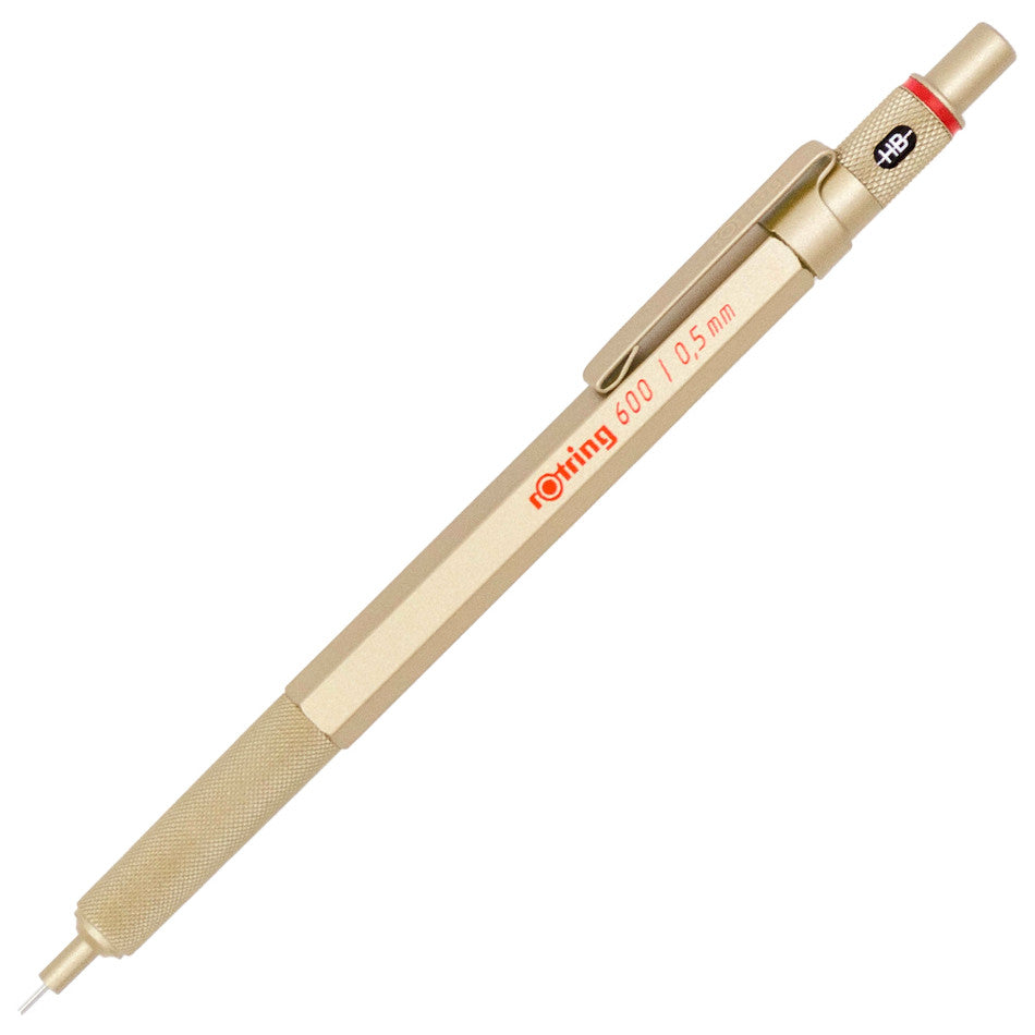 rotring 600 Mechanical Pencil Gold 0.5mm by rotring at Cult Pens