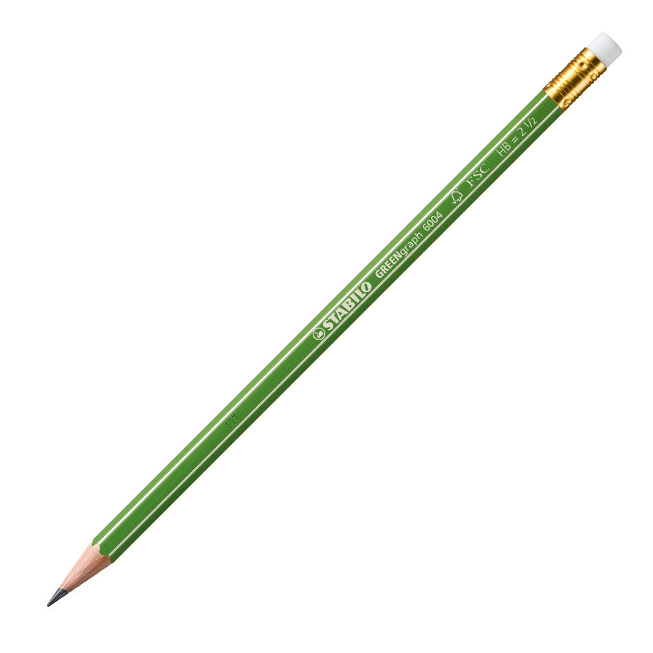 STABILO GREENGraph Graphite Pencil with Eraser by STABILO at Cult Pens