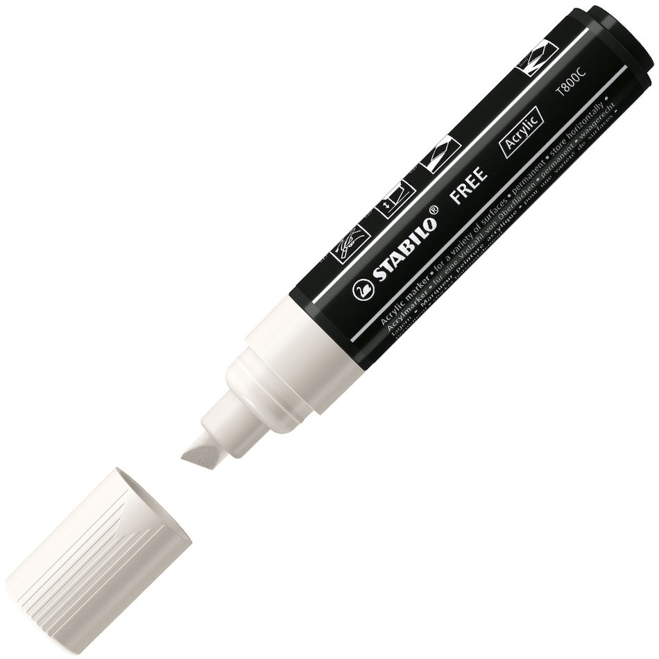 STABILO FREE T800C Acrylic Marker Pen Chisel Tip 4-10mm by STABILO at Cult Pens