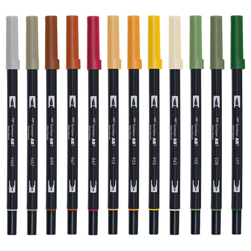 Tombow ABT Dual Brush Pen Exclusive Autumn Collection Set of 12 by Tombow at Cult Pens