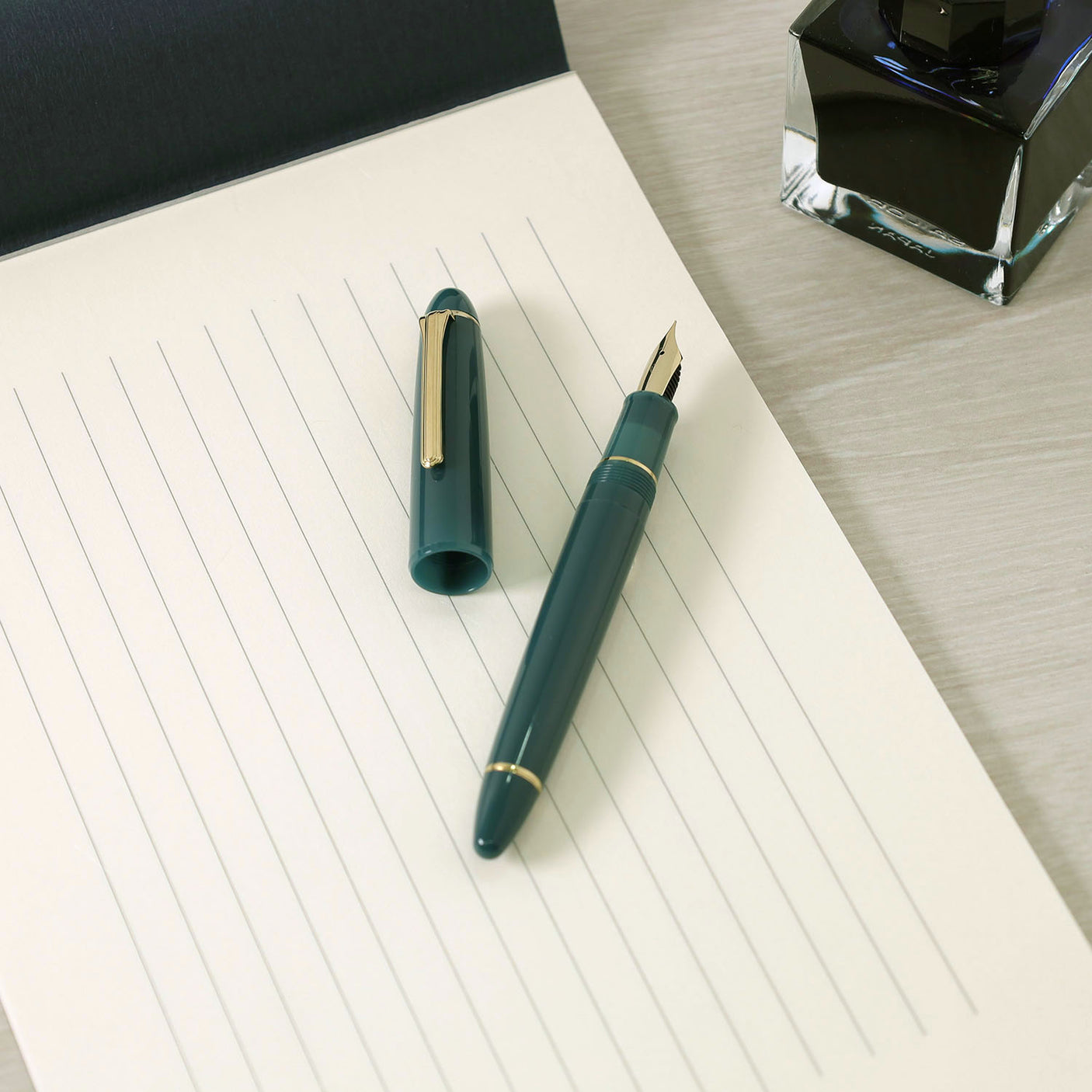 Sailor 1911 Large Casual Fountain Pen Muted Green with Gold Trim Steel Nib