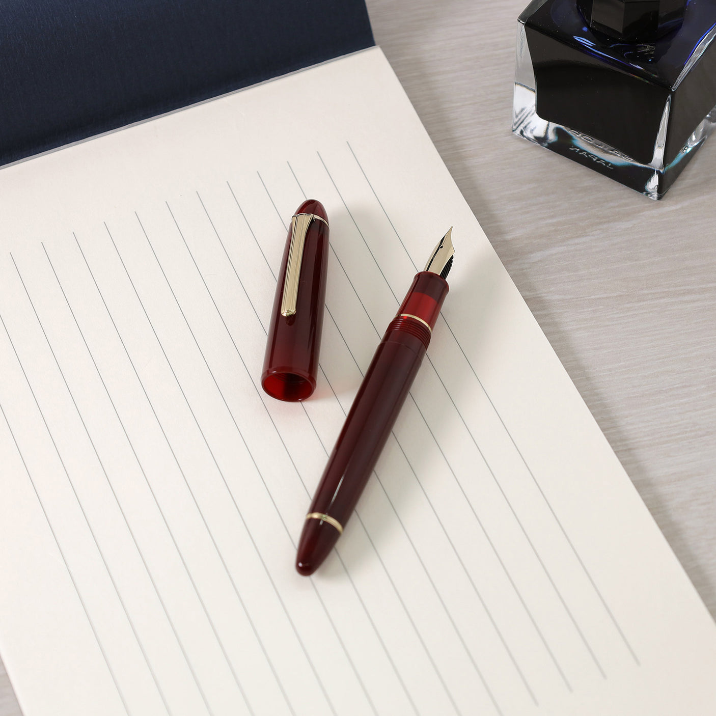Sailor 1911 Large Casual Fountain Pen Muted Red with Gold Trim Steel Nib
