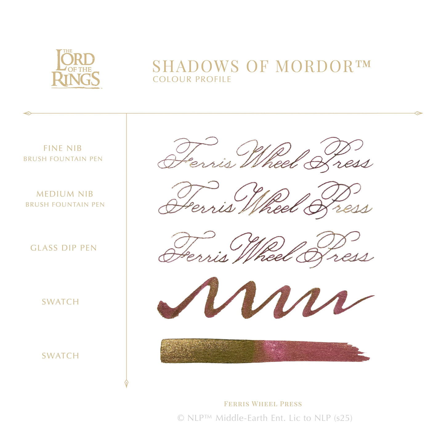Ferris Wheel Press Lord of the Rings Fountain Pen Ink 10ml Shadows of Mordor