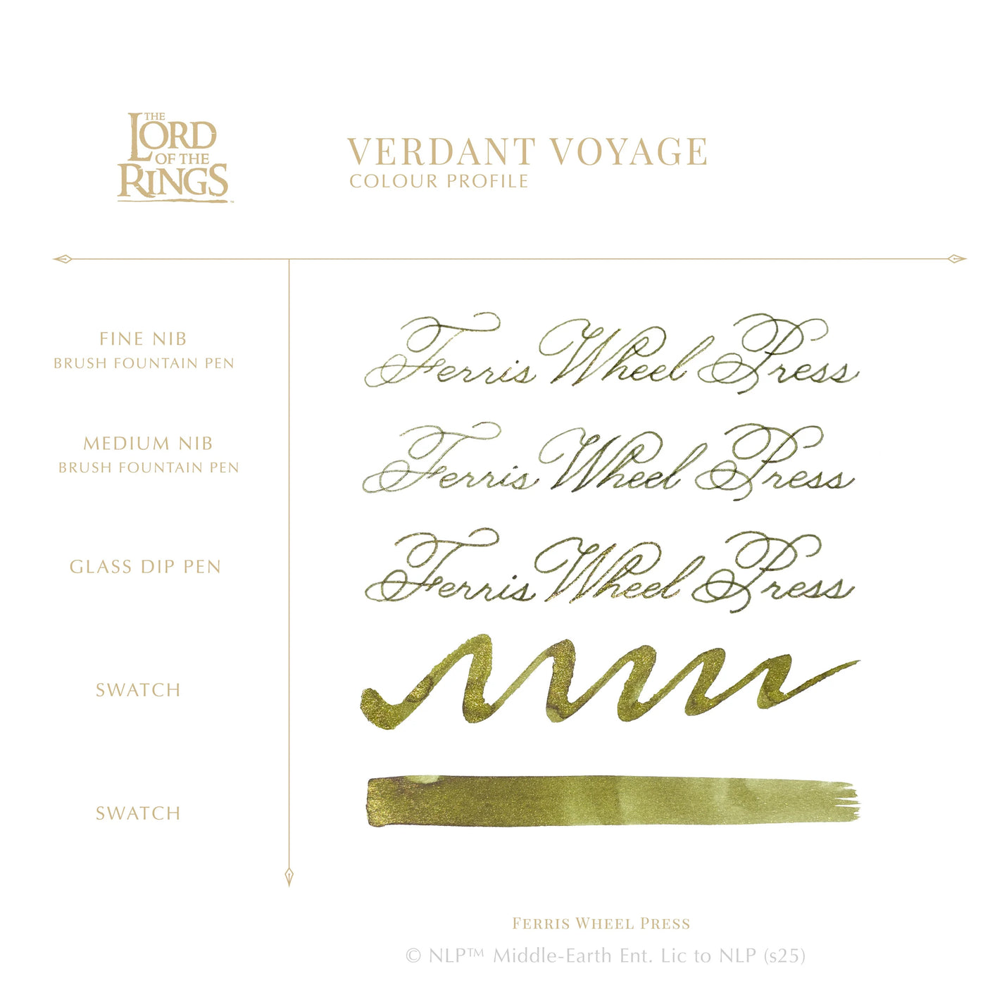 Ferris Wheel Press Lord of the Rings Fountain Pen Ink 10ml Verdant Voyage