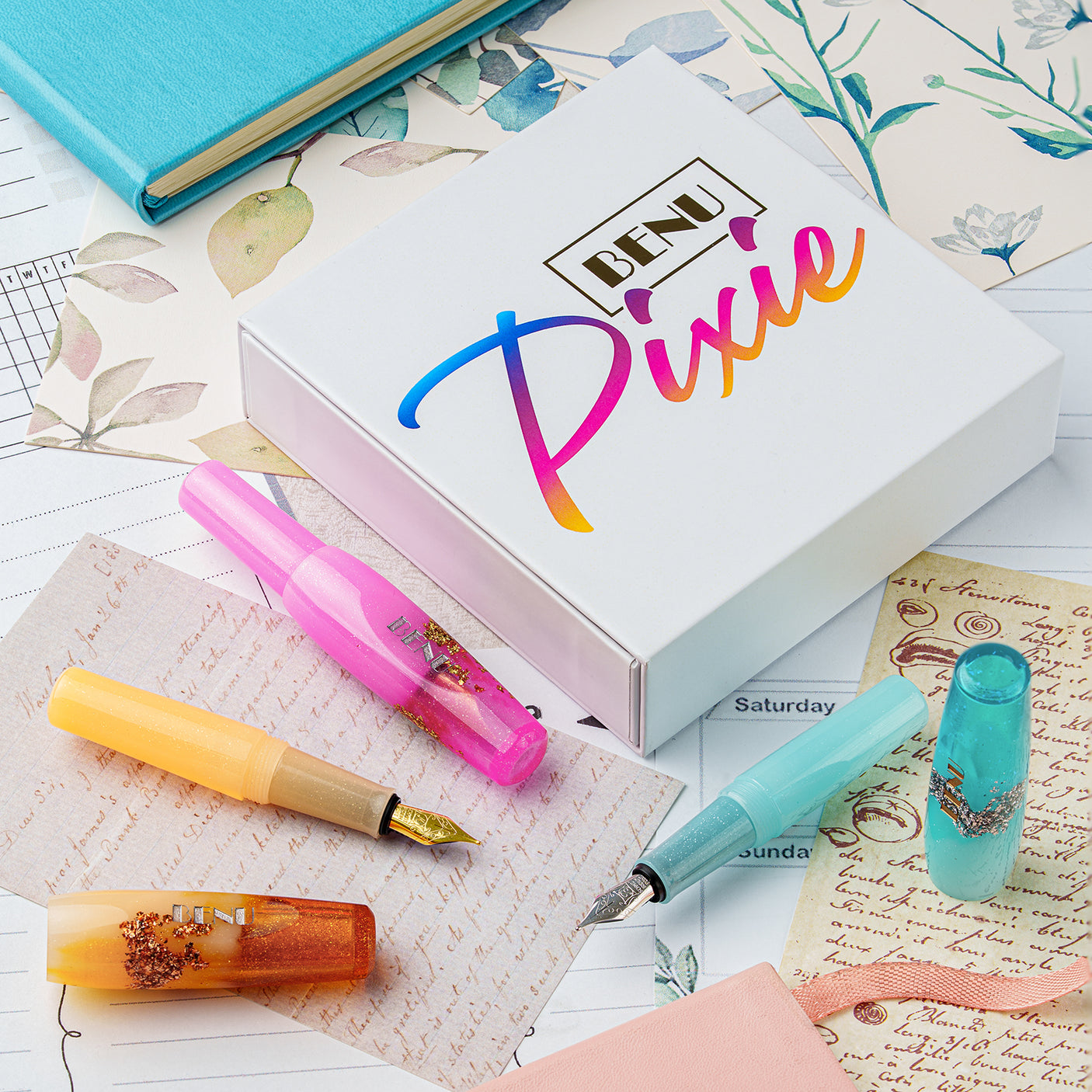 Benu Pixie Pocket Fountain Pen Enchanted Pastels Set of 3