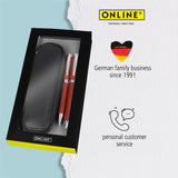 ONLINE Rosewood Fountain Pen Ballpoint and Leather Case Gift Set