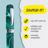 ONLINE Bohemian Art Fountain Pen Green