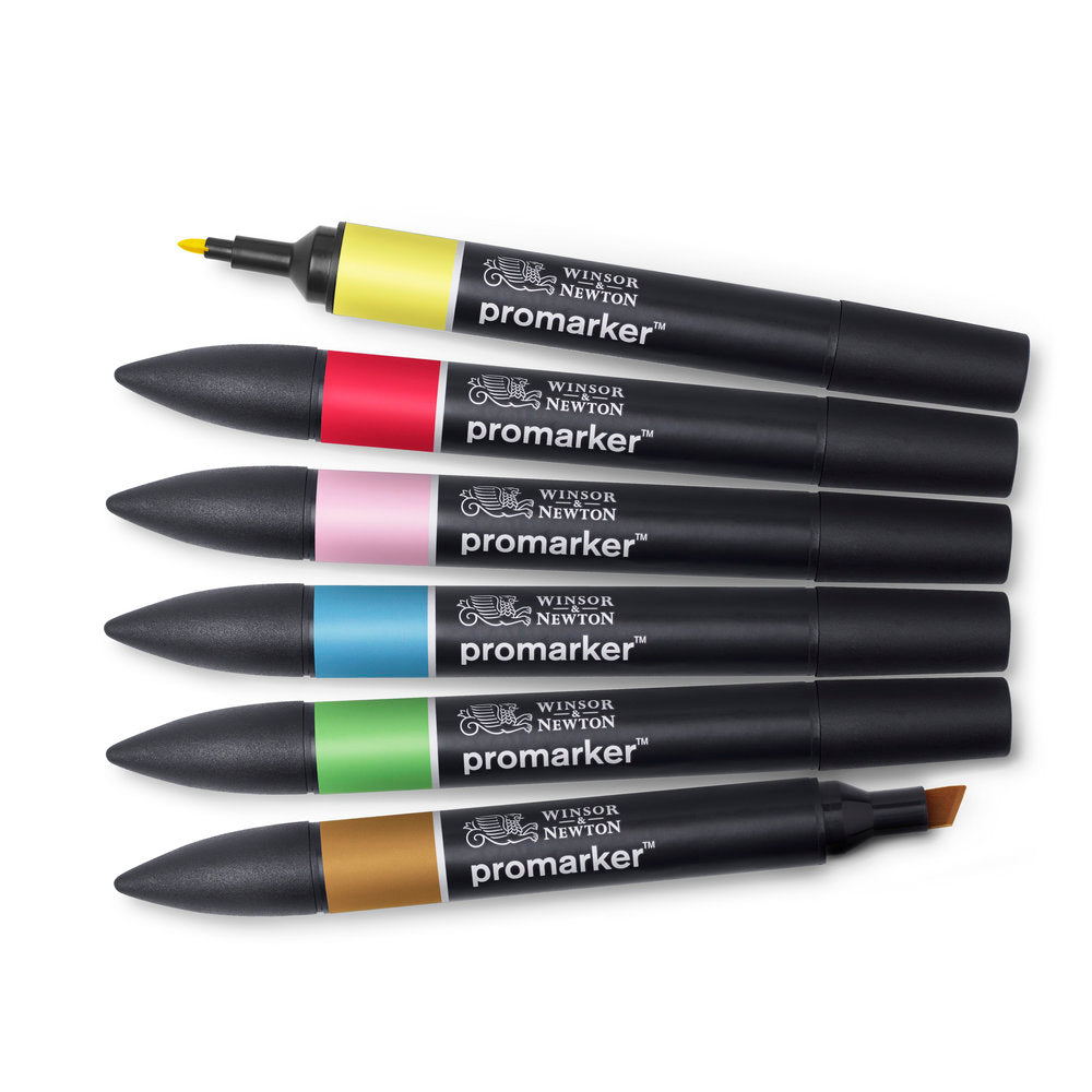 Winsor & Newton Promarker Brush Set of 6 Mid Tones