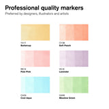 Winsor & Newton Promarker Brush Set of 6 Pastel Tones
