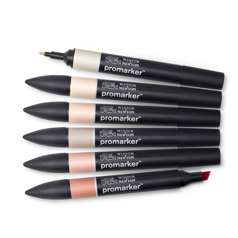 Winsor & Newton ProMarkers Set of 6 Skin Tones - Set 1