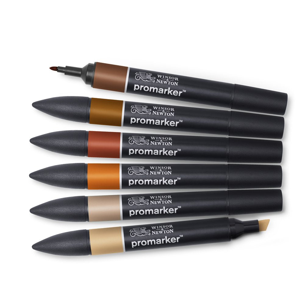 Winsor & Newton ProMarkers Set of 6 Skin Tones - Set 2