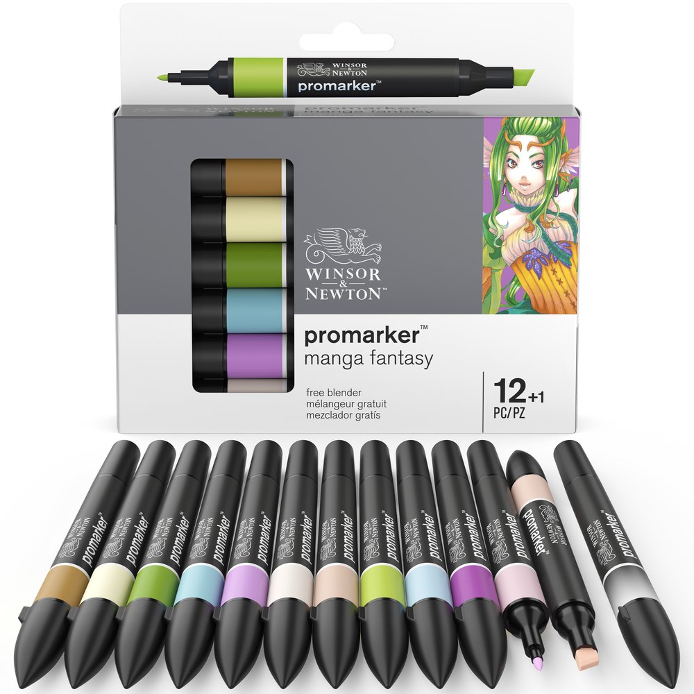 Winsor & Newton ProMarkers Set of 12+1 Manga Fantasy