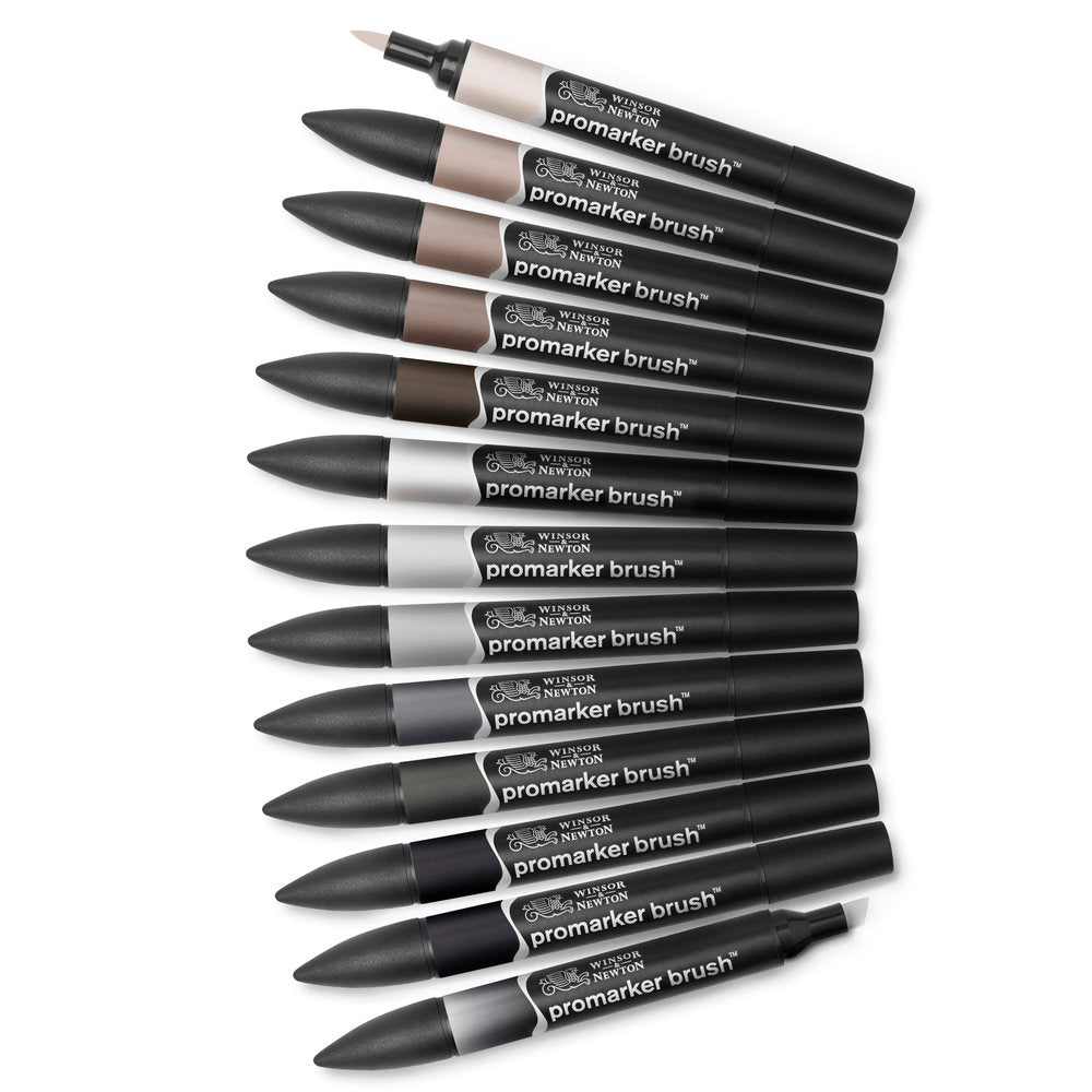 Winsor & Newton Promarker Brush Set of 12 Neutral Tones